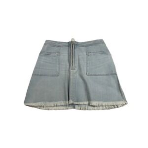 Abercrombie Fitch Blue Denim Skirt Size 10 Raw Hem Light Wash Barn Farm Ranch